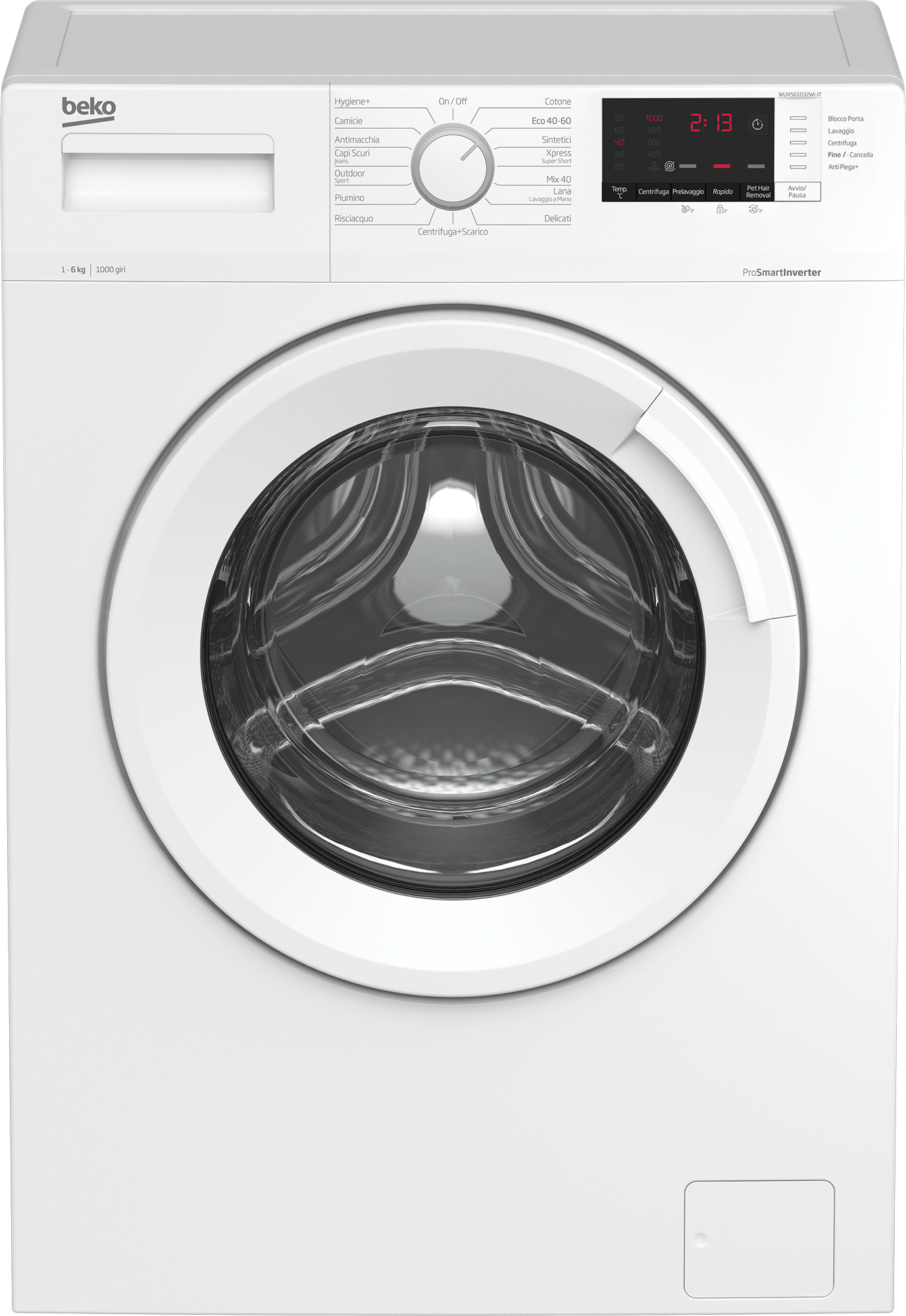 Beko WUXS61032WI IT   Lavatrice   40CM   6KG   Classe D   Centrifuga 1000 Giri   Inverter