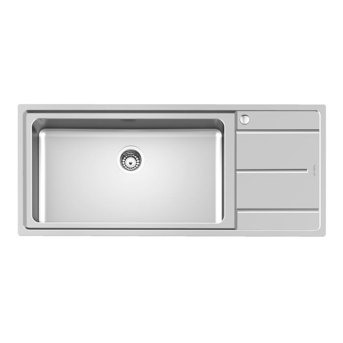 Foster   Lavello 1 vasca con gocciolatoio Serie Evo Inox Spazzolato Vasca SX gocc DX