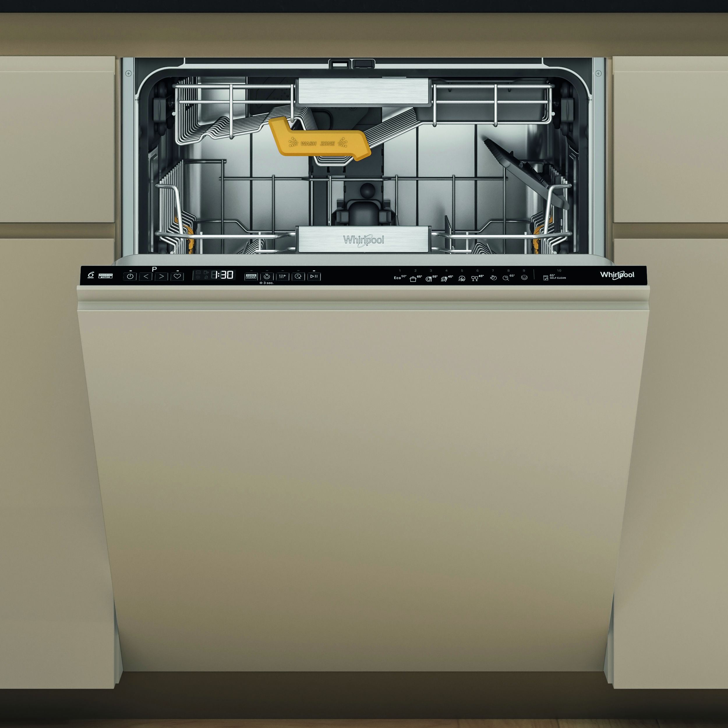 WHIRLPOOL W8IHP42L   LAVASTOVIGLIE INCASSO 14 COPERTI 10 PROGRAMMI 42DB 3 CESTO   SPACE CLEAN