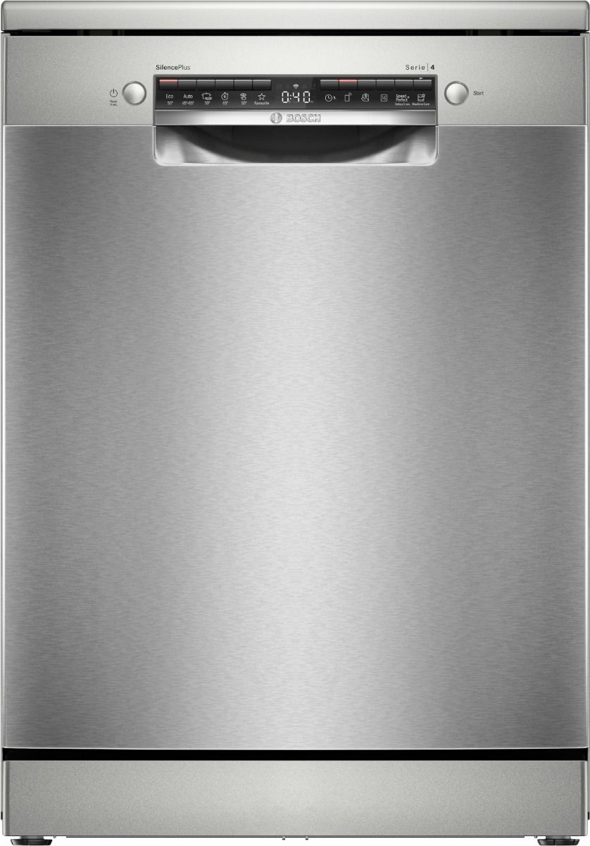 Bosch SMS4EMI06E - Lavastoviglie libera installazione - 60 cm - 14 coperti - terzo cesto - home connect - inox - classe B