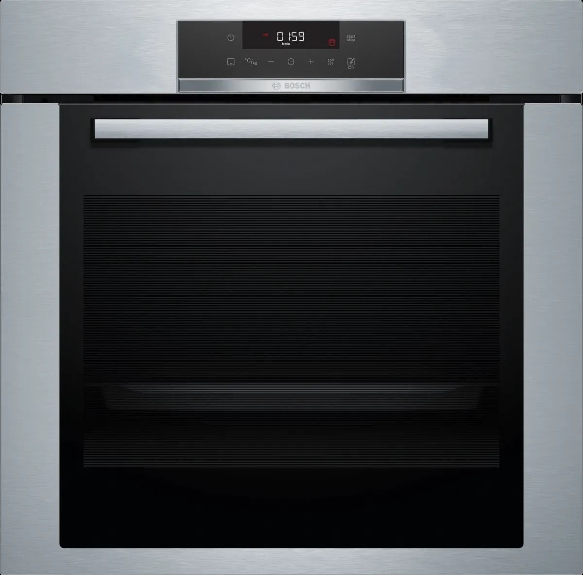 Bosch HBA372BS0   Forno multifunzione   60 cm   pirolitico   display touch a led bianco   7 funzioni   71 lt   classe A