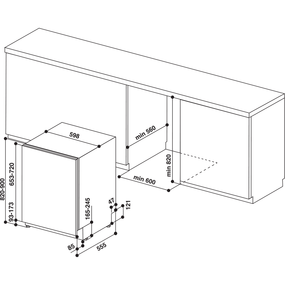 Hotpoint Ariston HI 5020 WC lavastoviglie da incasso scomparsa totale A++ 14 coperti
