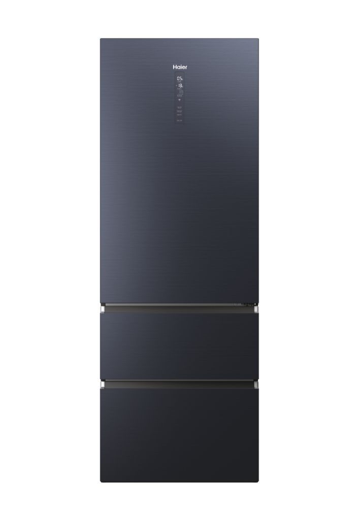 Haier HTW7720ENMB – Frigo combinato – libera installazione – 70 cm – 3 porte – no frost – nero – classe E