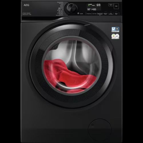 Aeg LR7BLACK - Lavatrice libera installazione - 9 kg - 1350 giri - Motore -KO Inverter - cesto protex xxl - dark silver - classe A