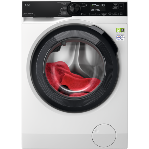 Aeg LR9H94GBS - Lavatrice libera installazione - 9 kg - 1350 giri - Motore -KO Inverter - Cesto ProTex XXL - Luce interna - bianco - obl- nero - classe A