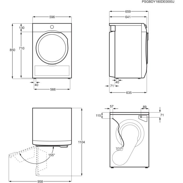 Electrolux EW7HE92ST asciugatrice Libera installazione Caricamento frontale Bianco 9 kg A++