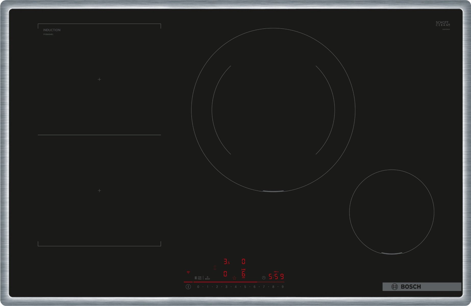 Bosch PVS845HB1E Piano cottura a induzione 80 cm Nero