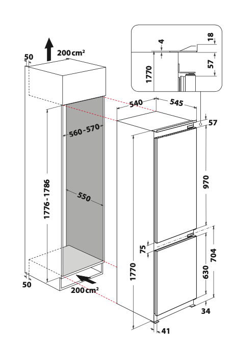 Ventilato con Less Frosnel congelatore Promessa Ventilato con Less Frosnel congelatore