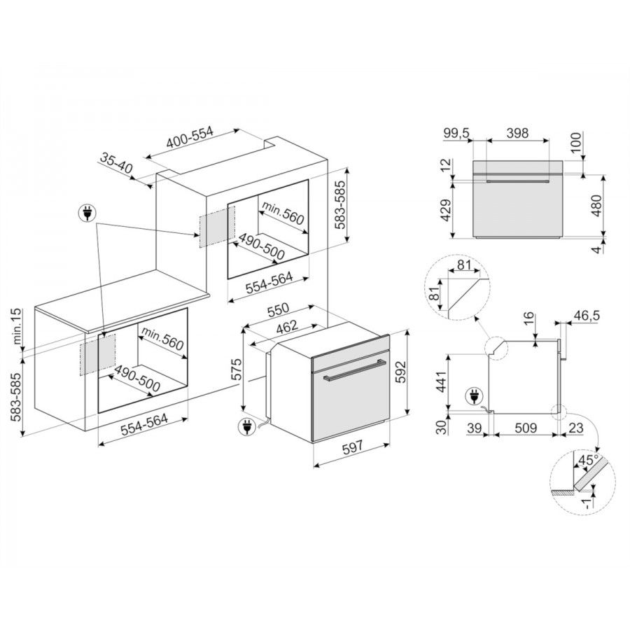 Smeg Forno termoventilato da incasso SF6400TVX finitura inox antimpronta da 60 cm